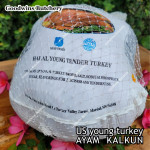 Ayam Kalkun young tender turkey NORBEST USA with pop-up timer HALAL frozen +/- 6 kg/pc (price/kg)